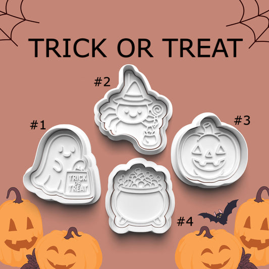 Trick or Treat Cookie Cutter Set ~ Ghost ~ Witch Spider ~ Pumpkin ~ Candy Cauldron