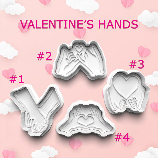 Valentine’s Hands Cookie Cutter & Stamp Set – 4 Sizes Available