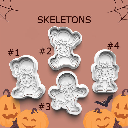 Dancing Skeleton Cookie Cutter Set – 4 Halloween Skeleton Designs