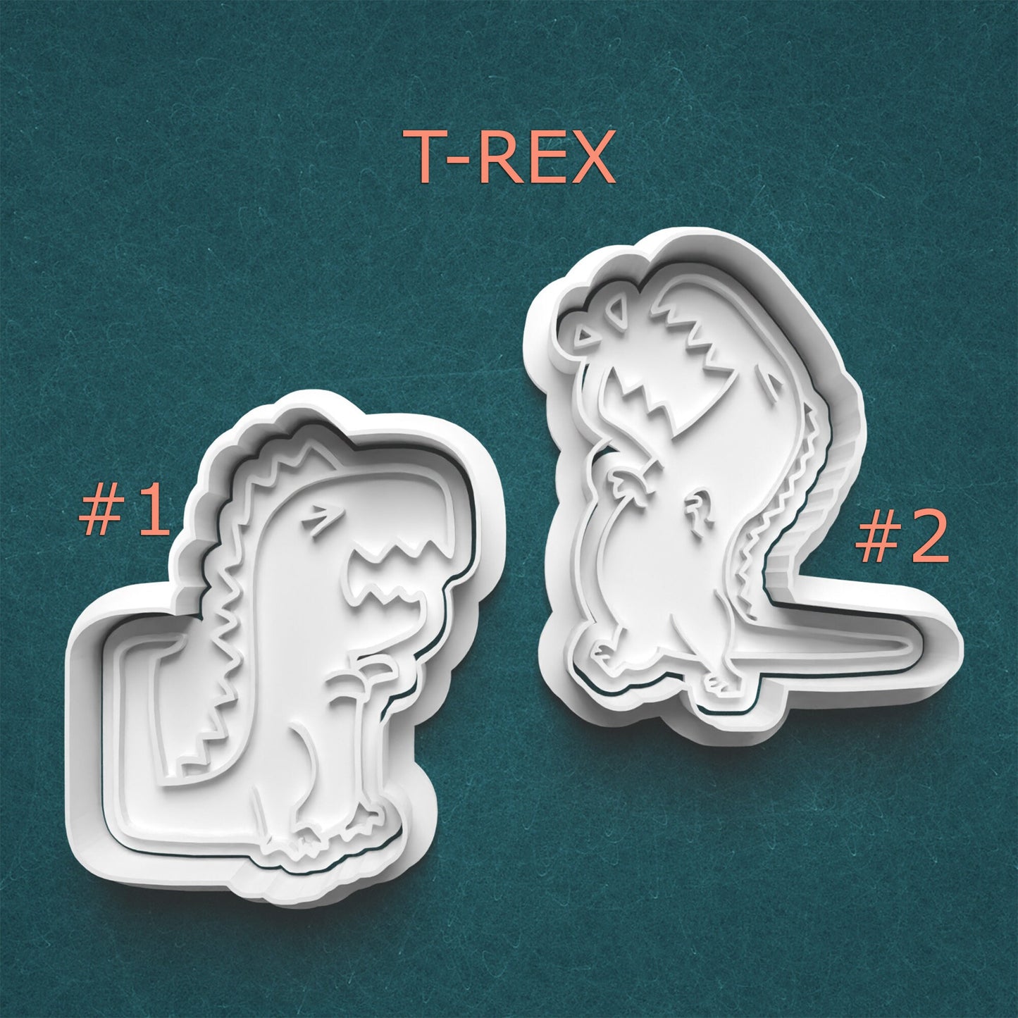 T-Rex Cookie Cutters – Set of 2 Dinosaur Cookie Molds
