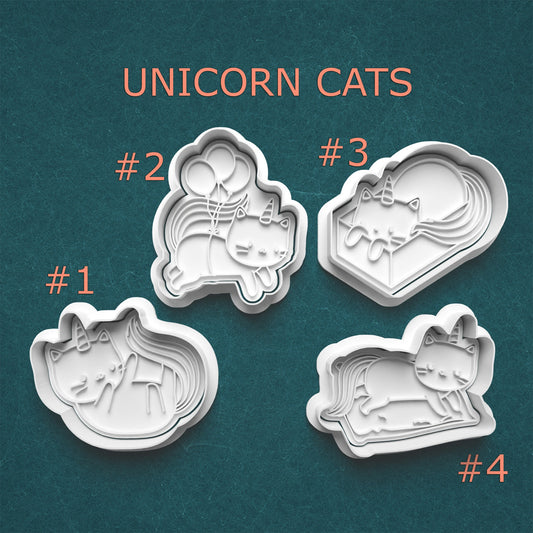 Unicorn Cat Cookie Cutter & Stamp Set – 4 Styles Available