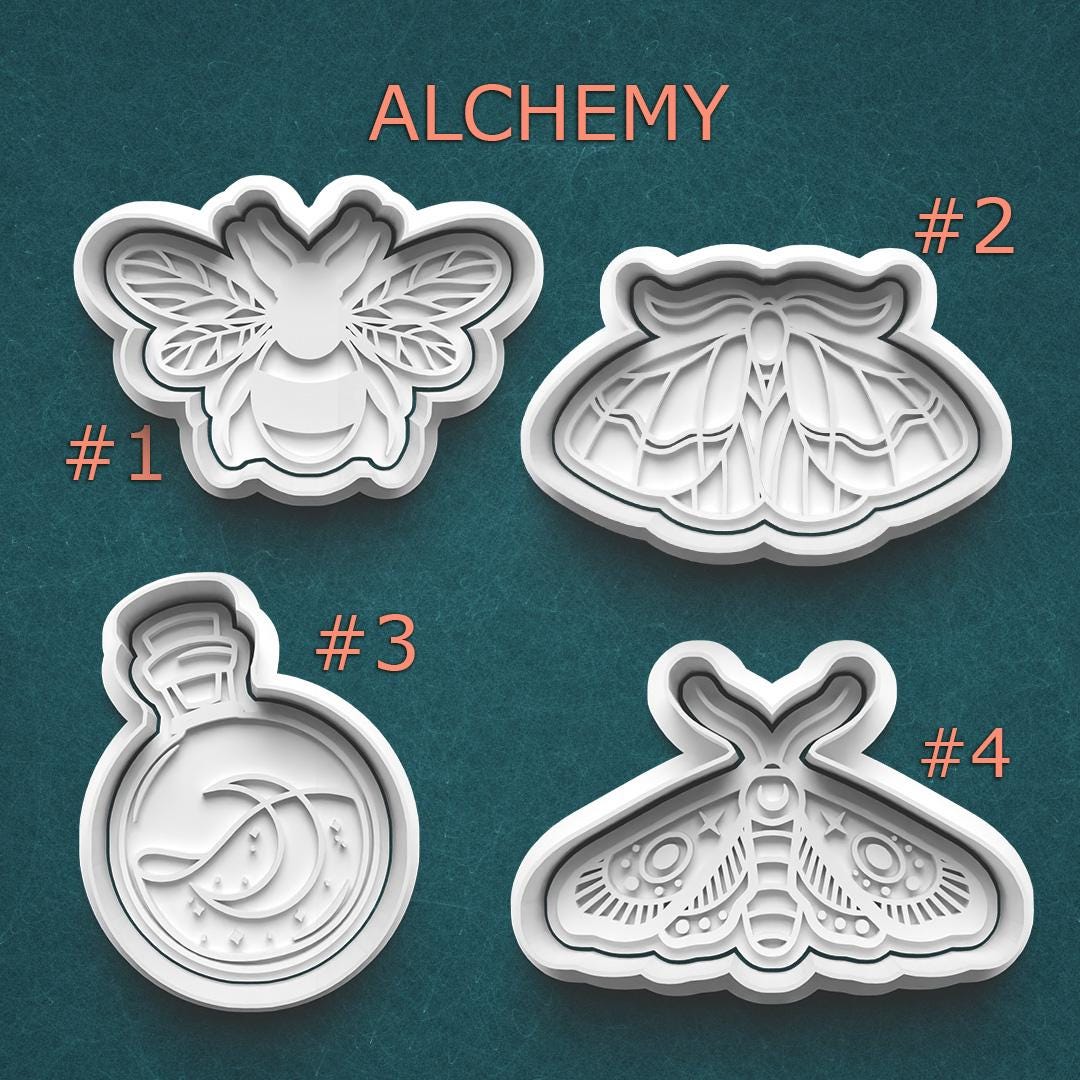 Alchemy Cookie Cutter Set ~ Bee ~ Moth ~ Potion Bottle ~ Luna Moth