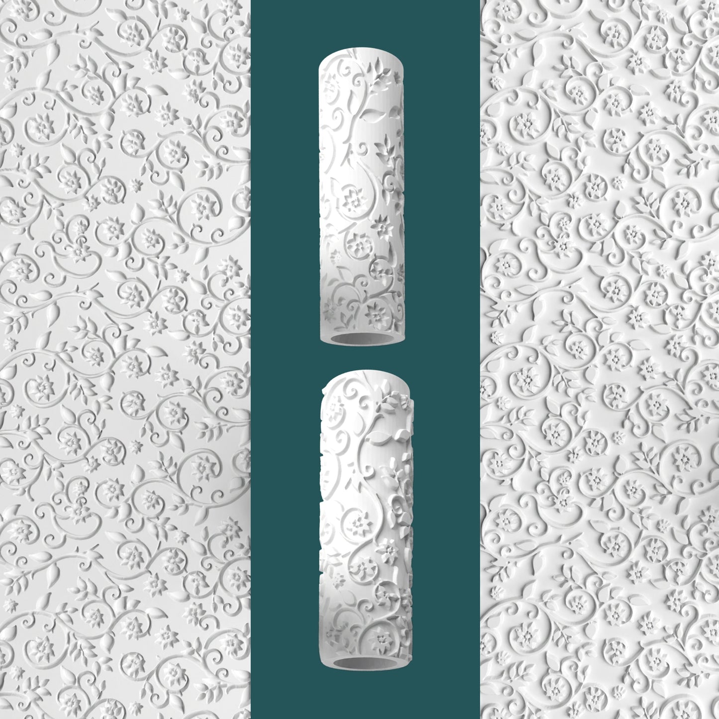 Vines Texture Roller – Embossed & Debossed Nature Pattern for Clay & Fondant