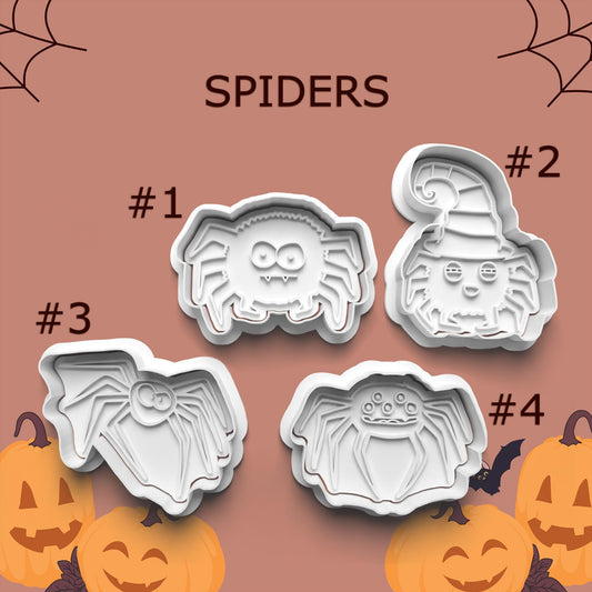 Spider Cookie Cutter & Stamp Set – 4 Styles Available