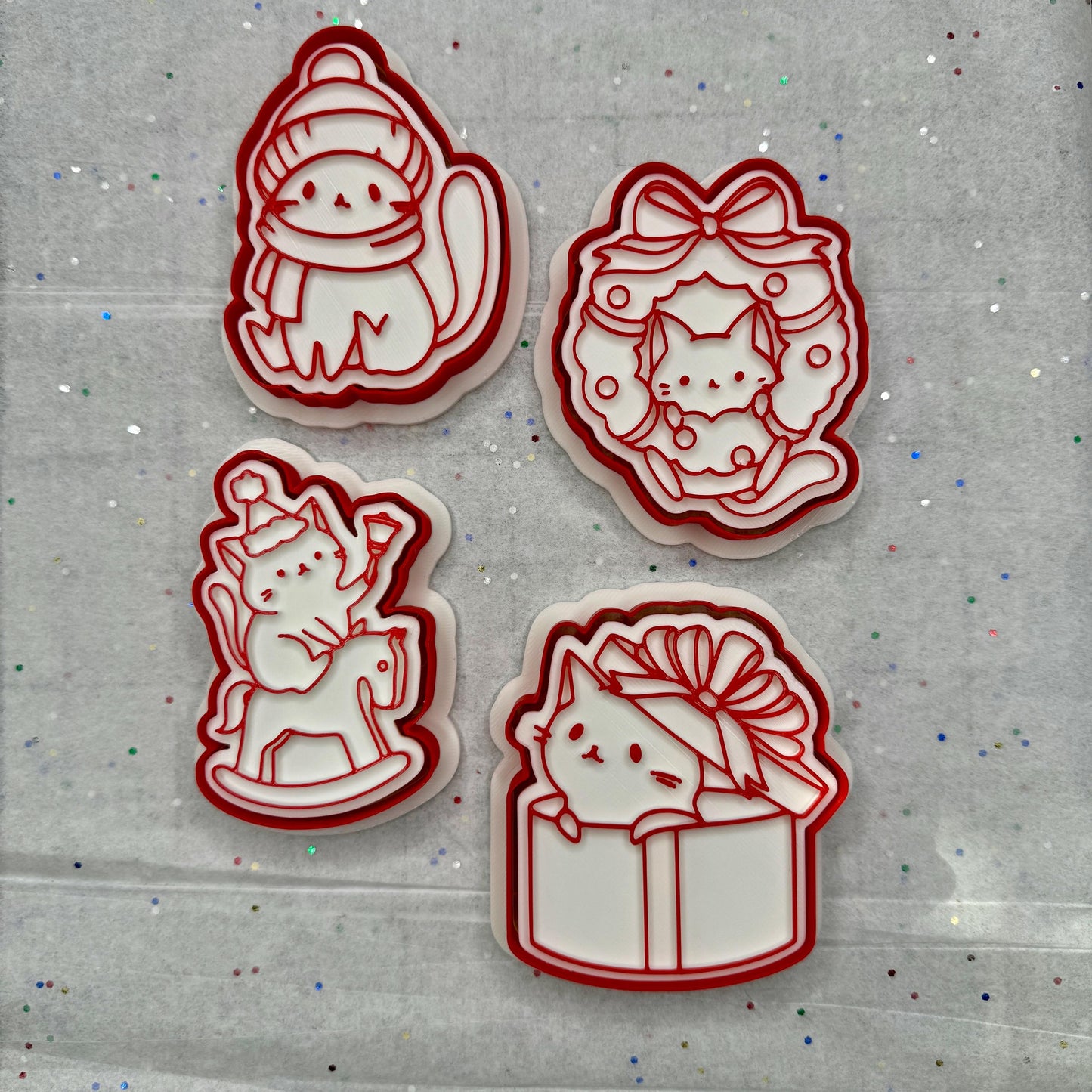 Christmas Cats Cookie Cutters – 4-Piece Festive Set