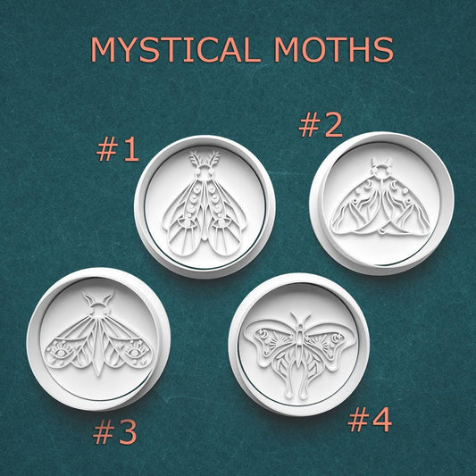 Mystical Moth Cookie Cutter Set ~ Insect Polymer Clay Stamp ~ Gothic Boho Fantasy