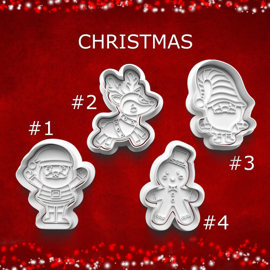 Christmas Cookie Cutter Set – Santa, Reindeer, Elf, and Gingerbread Man