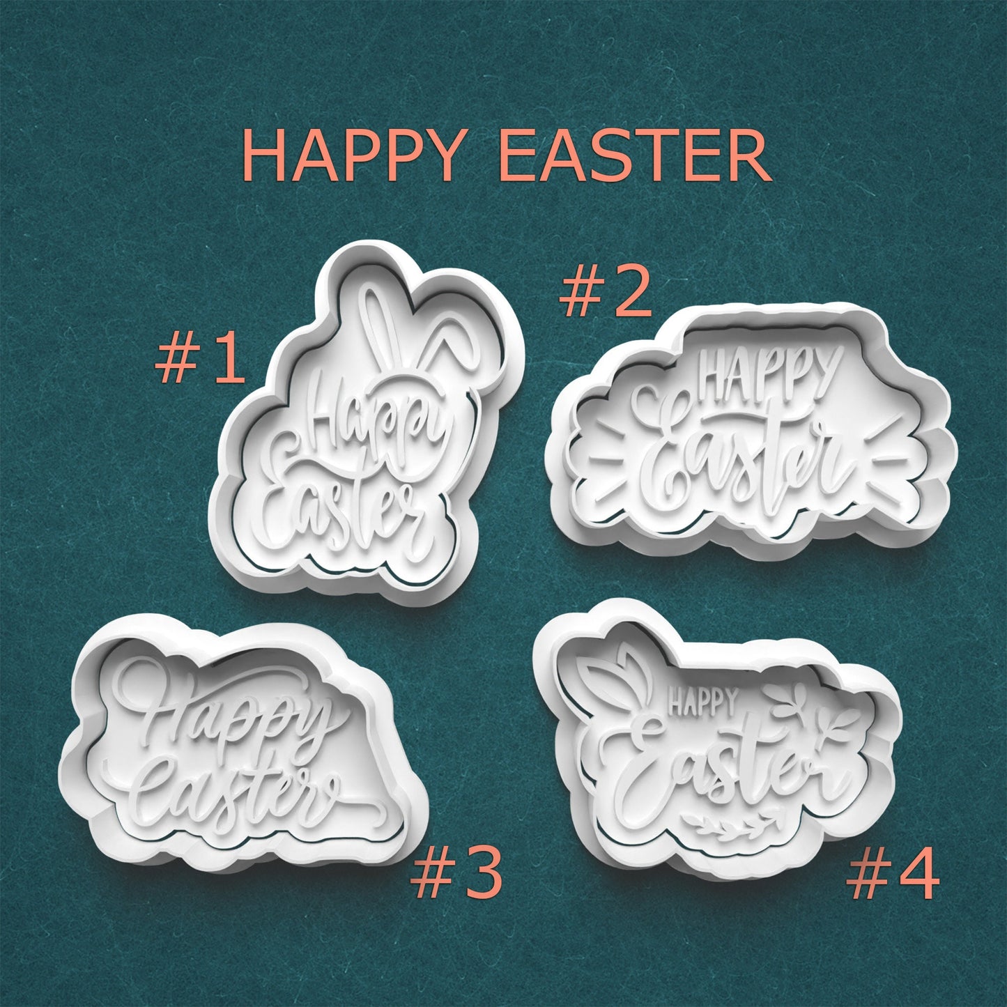 Happy Easter Cookie Cutter Set – 4 Festive Designs