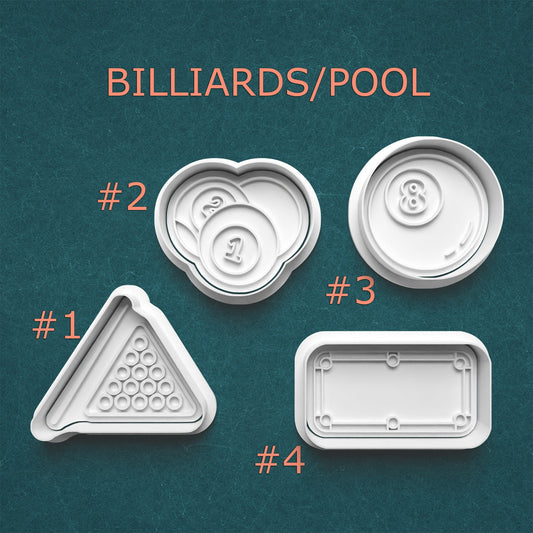 Billiards & Pool Cookie Cutter Set – 4 Game-Inspired Shapes