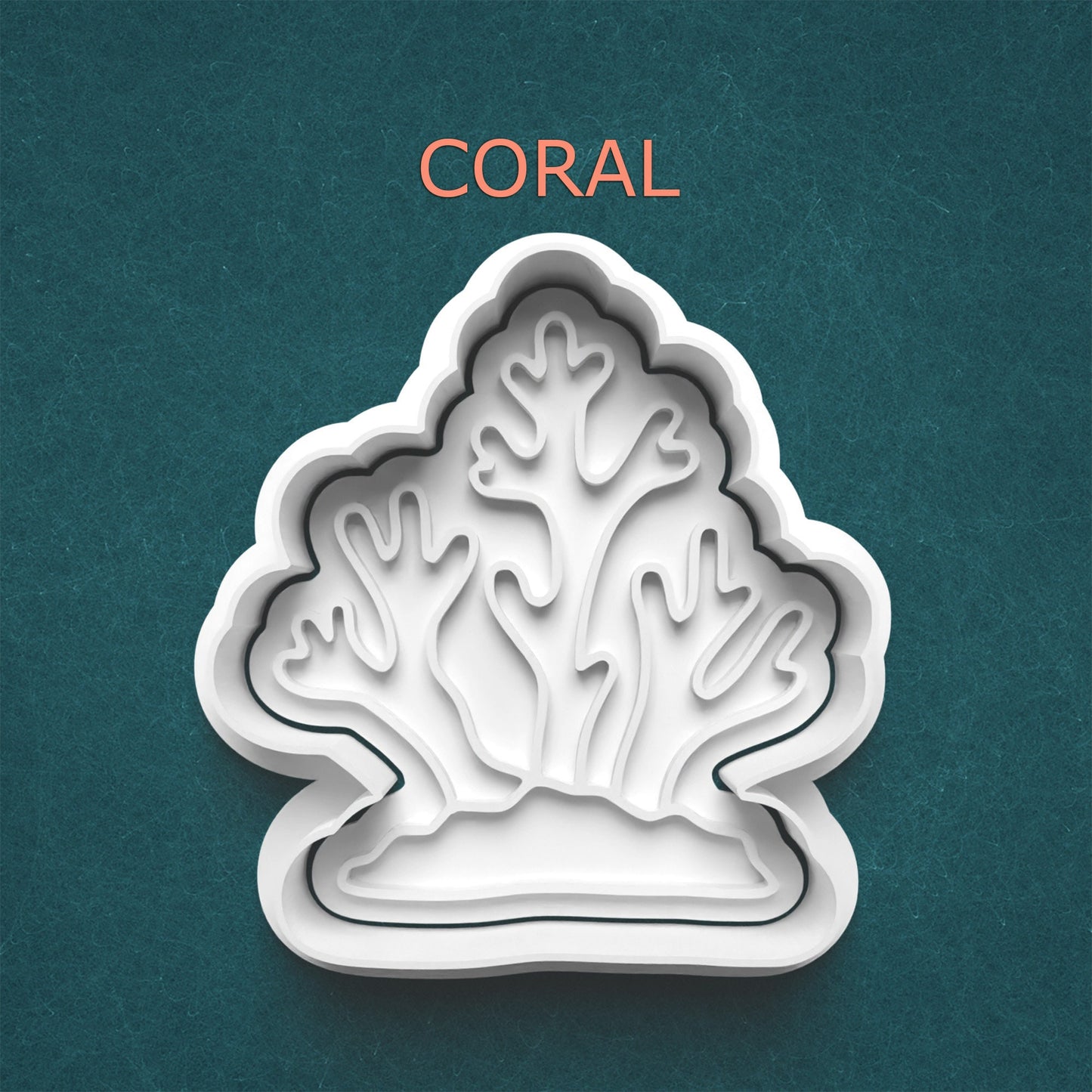 Coral Cookie Cutter – Ocean Reef Design for Beach, Mermaid & Underwater Party Themes | 4 Sizes