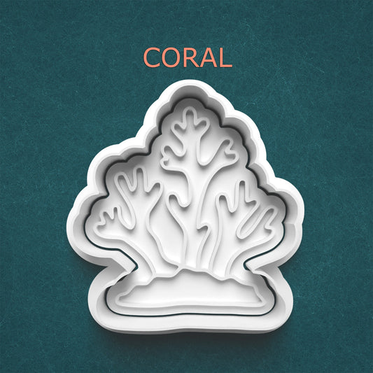 Coral Cookie Cutter – Ocean Reef Design for Beach, Mermaid & Underwater Party Themes | 4 Sizes