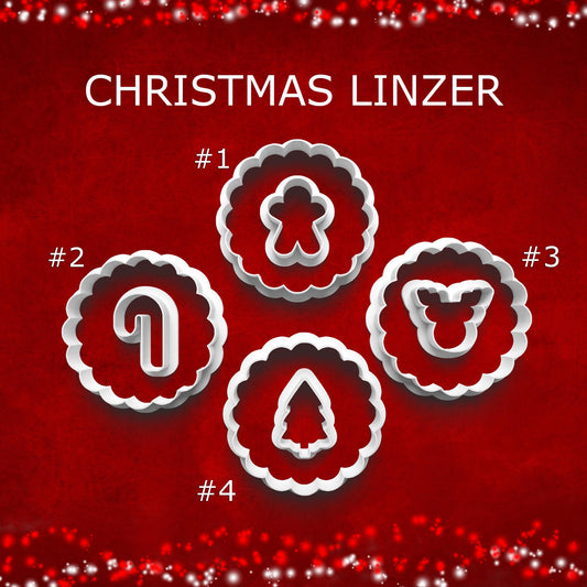 Christmas Linzer Cookie Cutters – 4-Piece Holiday Set
