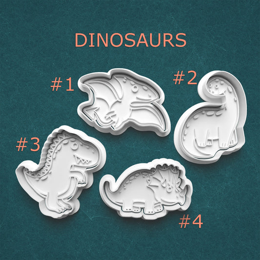 Dinosaur Cookie Cutter & Stamp Set – 4 Styles Available