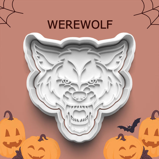 Werewolf Cutter & Stamp – Spooky Creature Cookie or Clay Design