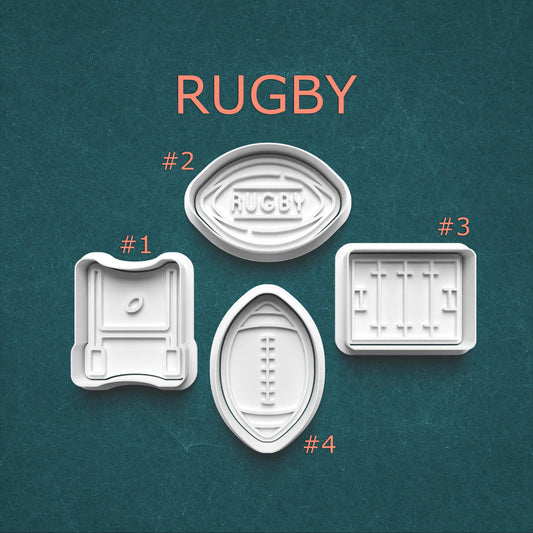 Rugby Cookie Cutter Set – Ball, Field, and Goal Posts