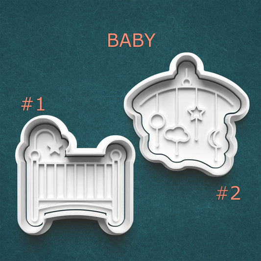 Baby Cookie Cutter Set – Crib & Mobile Designs for Baby Showers and Birthdays
