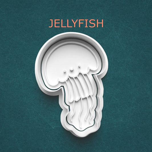 Jellyfish Cookie Cutter & Stamp – Ocean Theme | Available in 4 Sizes