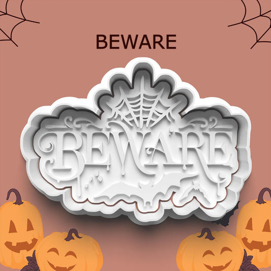 Beware Cookie Cutter – Halloween Spiderweb Design