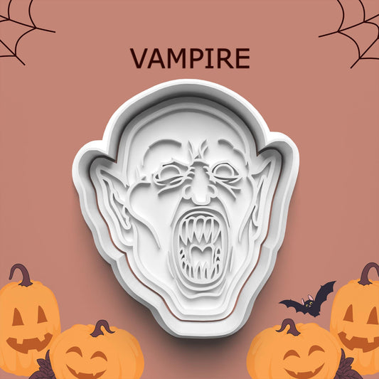 Vampire Cookie Cutter – Spooky Halloween Baking Tool – Dracula Design