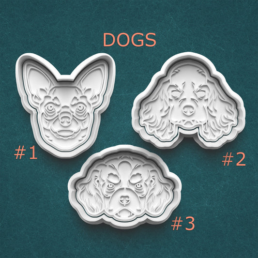 Dog Cookie Cutter & Stamp Set – Chihuahua, Cocker & Cavalier