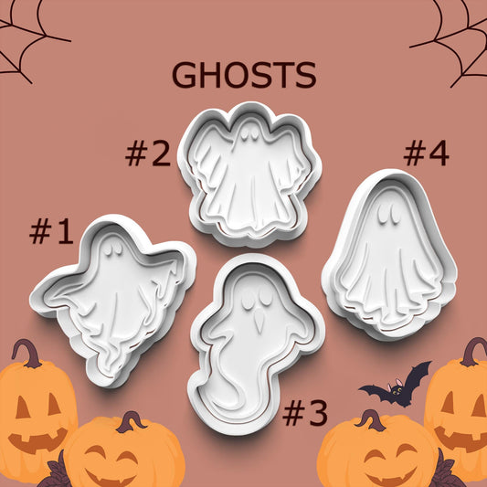 Classic Ghost Cookie Cutter Set – 4 Spooky Halloween Spirits