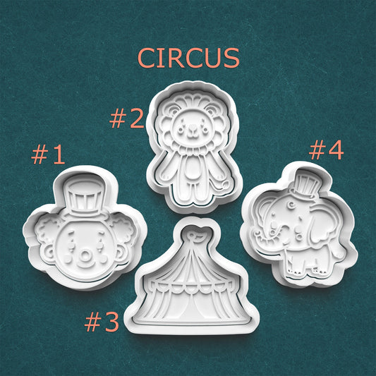 Circus Cutter & Stamp Set – Big Top Animals & Tent Cookie Designs