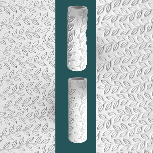 Botanical Leaf Texture Roller – Embossed Design for Fondant, Clay & More