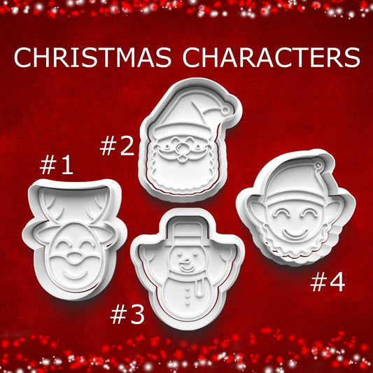 Christmas Characters Cookie Cutters – 4-Piece Holiday Faces Set
