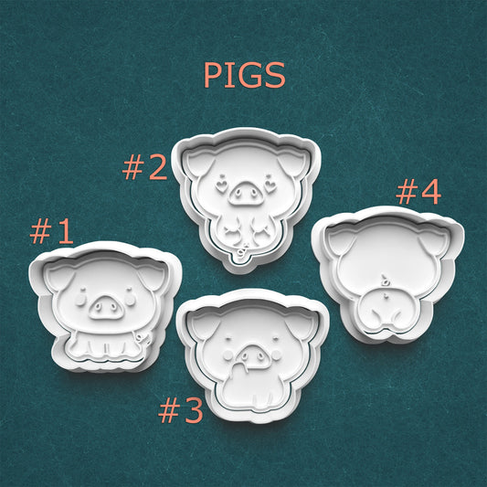 Pig Cookie Cutter & Stamp Set – 4 Styles Available