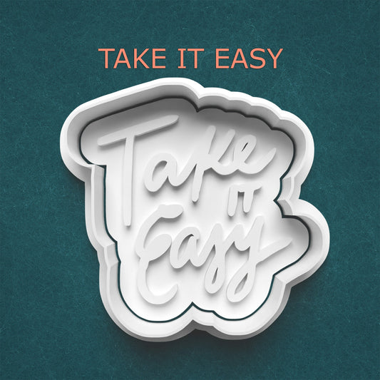 Take It Easy Cutter & Stamp – Relaxed Vibes Cookie or Clay Design