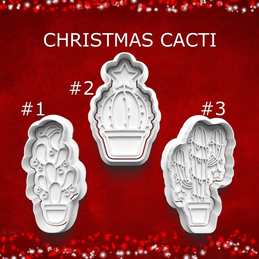 Christmas Cactus Cookie Cutter & Stamp Set – 3 Styles Available