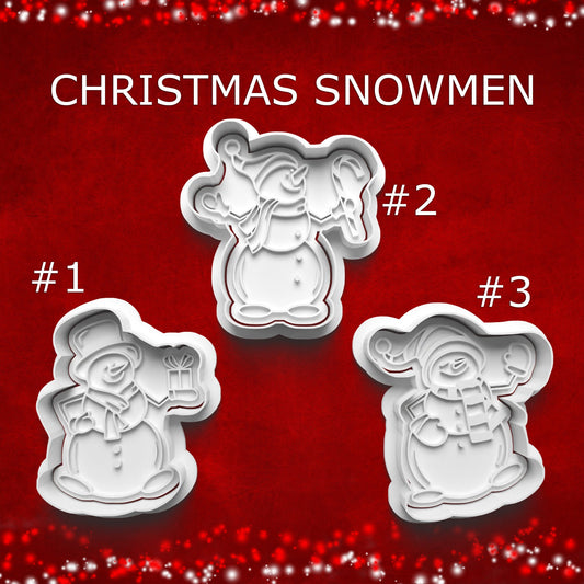 Christmas Snowmen Cookie Cutters – 3 Styles Snowmen Holiday Designs