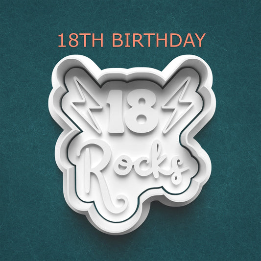 18 Rocks Cookie Cutter – Electric Birthday Cookie Design