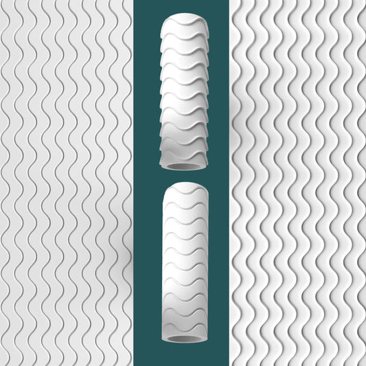 Classic Waves Texture Roller – Embossed Wave Pattern for Clay, Fondant & More