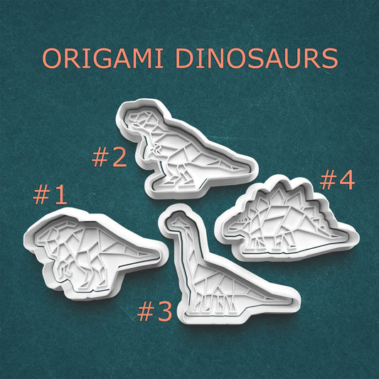 Origami Dinosaur Cookie Cutter & Stamp Set – 4 Styles Available