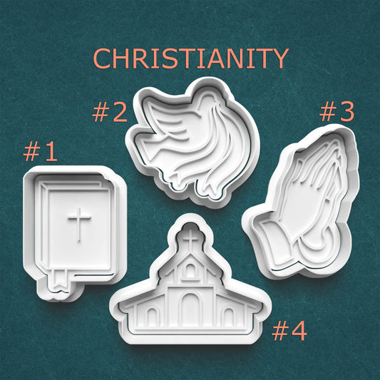 Christian Cookie Cutter Set – Bible, Dove, Prayer, Church