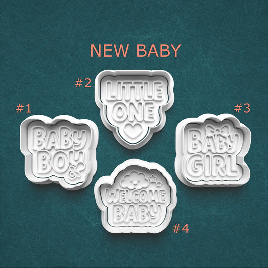 New Baby Cookie Cutter and Stamp Set ~ Baby Shower ~ Welcome Baby ~ Boy & Girl Designs
